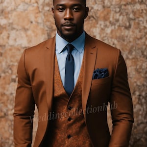 Men suit Men 2 Piece Luxury two Button engagement ,Singing ,wedding ,Dinner ,Grooms Wear Prom Suits Party Wear Bronze Suit For Dinner
