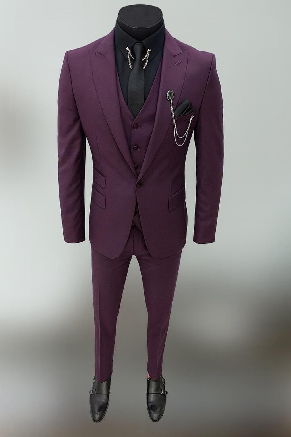 Blazer Homme Slim Fit Violet – Veste Costume Élégante 1 Bouton, Grande Taille Jusqu'à 5XL, Idéal Mariage, Business & Soirée