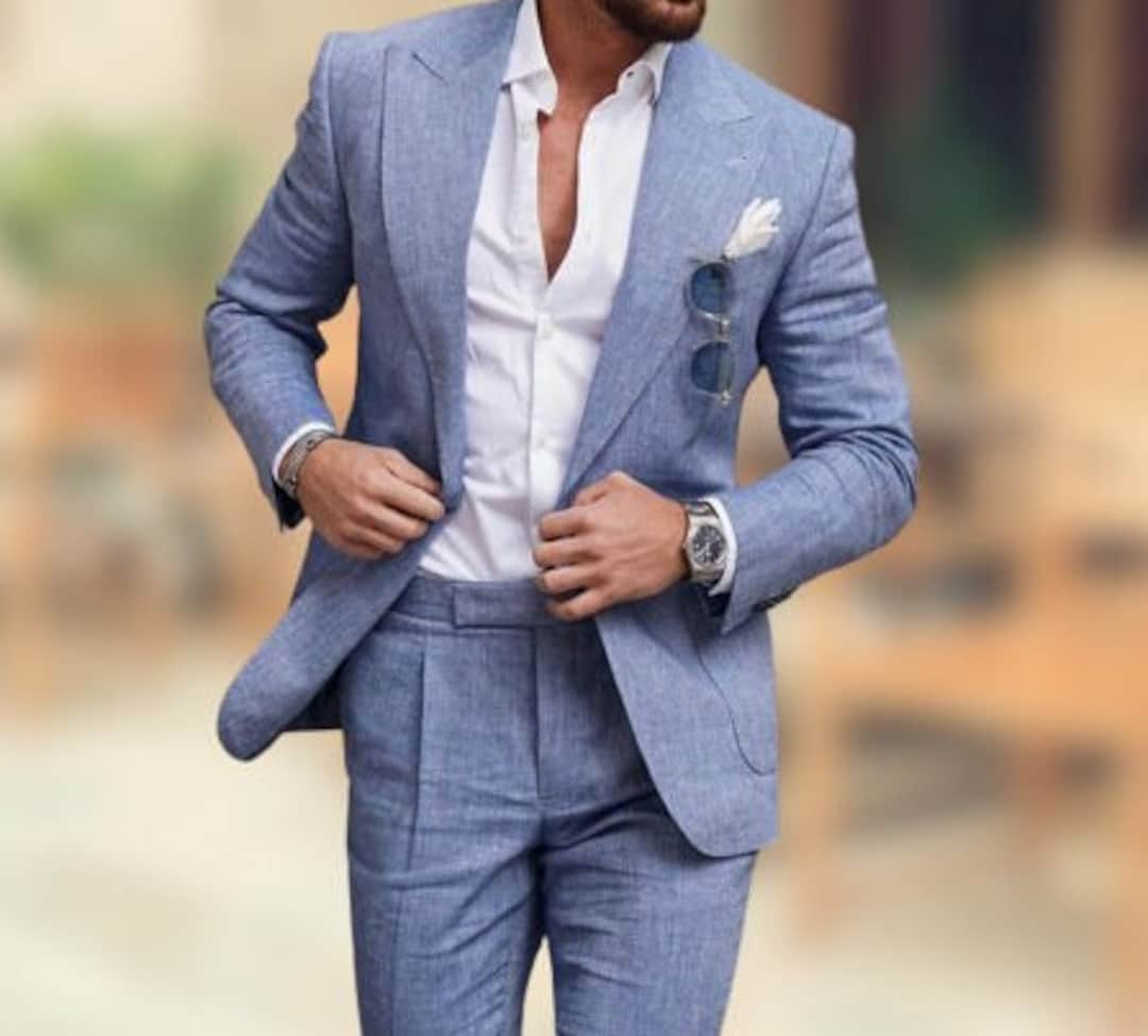 Men Suitlinen Slim Fit Wedding Suit Men Halloween Party Wear - Etsy