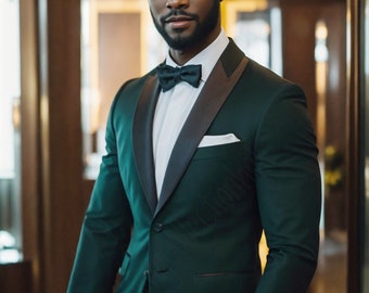 Men Suit Wedding Party Wear Green One Button Tuxedo Suit Men Romantic Grooms Wear Best Fit Classy Suits