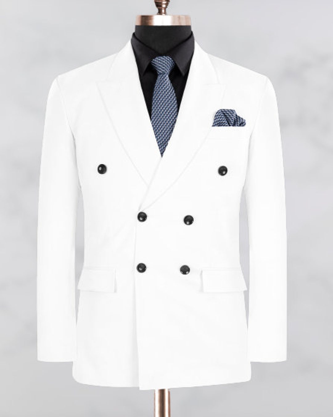 Buy Men's White Linen Double-breasted Wedding Blazer Wedding Halloween  Party Wear Coat Online in India