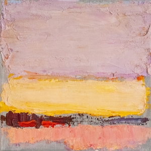 Sunrise Serenade. Original mini minimalist abstract art, oil on canvas 8&quot; x 8&quot;
