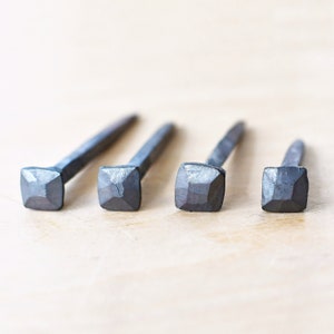 Iron nail | Head width 12 mm | Pack of 10 | Square head | Medieval nails | Handmade iron nails | Woodcraft restore | Blacksmithing