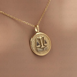 Real 14k Solid Gold Scale Of Justice Necklace, Dainty Libra Scales Pendant, Personalized Scale Of Justice Pendant, Lawyer Charm Jewelry Gift