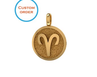 Collier zodiaque Bélier en or massif 14 carats, pendentif Bélier personnalisé, bijoux délicats à breloques zodiaque, cadeau zodiaque personnalisé, collier astrologie