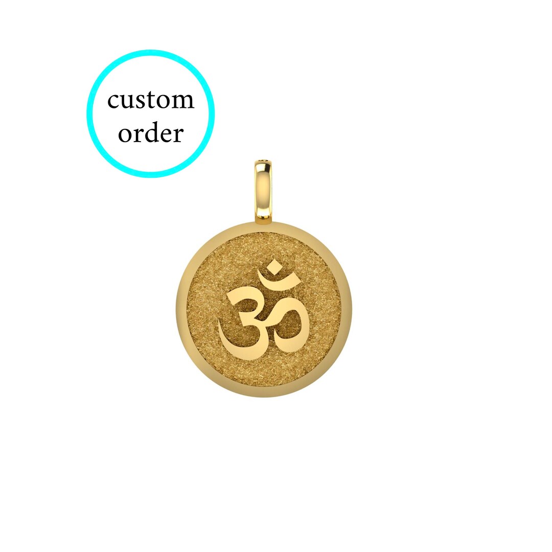 Hum Pendant 14k Solid Gold Om Mani Padme Hum Necklace, Personalized Yoga Pendant ...