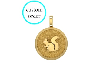 Echte 14k massief gouden eekhoornketting, eekhoornsieradencadeau, bosdierlijke bedelsieraden