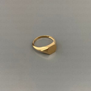 Solid Gold Ring, Anniversary Gift, Minimalist Ring Jewelry, Engraved Ring, Personalized Ring, Birthday Gift Ring, Custom Initial Ring Gift