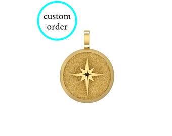 14k Solid Gold Gold North Star Necklace, Personalized North Star, Minimalist North Star Pendant, Celestial Charm Jewelry, Polaris Pendant