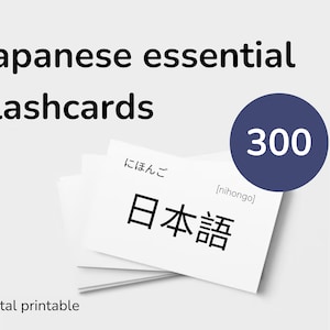 Japanese Essential Flashcards for Beginner Japanese Language Learning Learner Study Japan Vocabulary card 75 Pages Japanese English