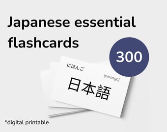 Japanese Essential Flashcards for Beginner Japanese Language Learning Learner Study Japan Vocabulary card 75 Pages Japanese English