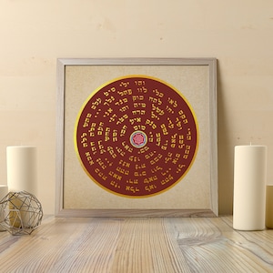 72 Names of God Kabbalah Art: Shem HaMephorash, Gold Texture (Digital Download)