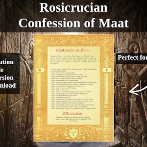 Confessione di MAAT - Rosacroce - AMORC - CRC - Esoterismo - Download immediato - Carta da parati stampabile di alta qualità