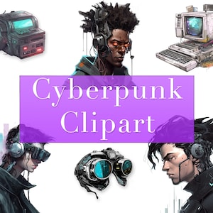 Cyberpunk Characters Clipart Bundle | Transparent Background | 300 DPI PNG | Videogames, Edgerunners, Instant Download
