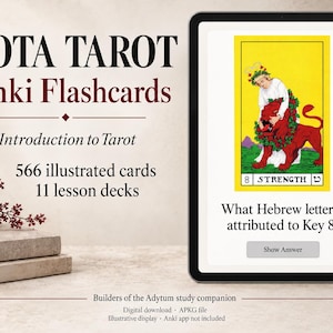 BOTA Tarot Anki Flashcards: 500+ illustrerade studiefrågor, APKG-lek