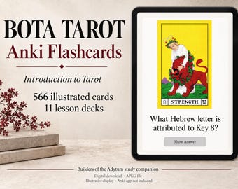 BOTA Tarot Anki Flashcards: 500+ geïllustreerde studievragen, APKG-deck