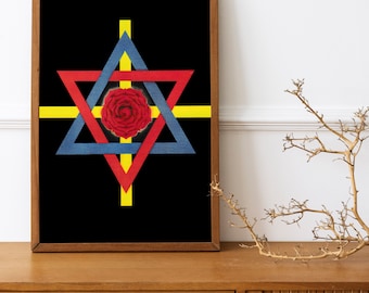 Stampa Rosa Croce Golden Dawn / BOTA Rosa Croce Lamen Simbolo Occulto Arte da Parete / Poster di Magia Cerimoniale Download