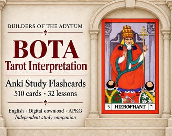 BOTA Tarot Interpretatie Anki Flashcards: 510 Studiekaarten, Engelstalige APKG-download