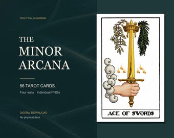 BOTA Kleine Arcana Tarotkaarten: 56 gekleurde kaarten, printbare PNG-download