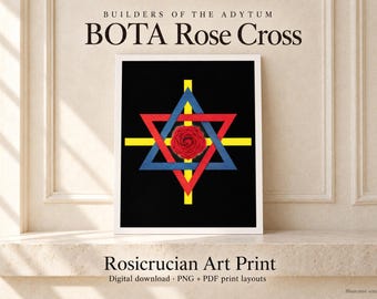 BOTA Rozenkruis Kunstprint: Rozenkruiserssymbool, printbare PNG