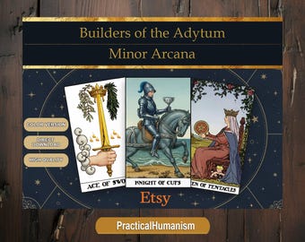 Mazzo di Tarocchi degli Arcani Minori stampabile / BOTA Builders of the Adytum con semi colorati / Carte della Cabala di Paul Foster Case da scaricare