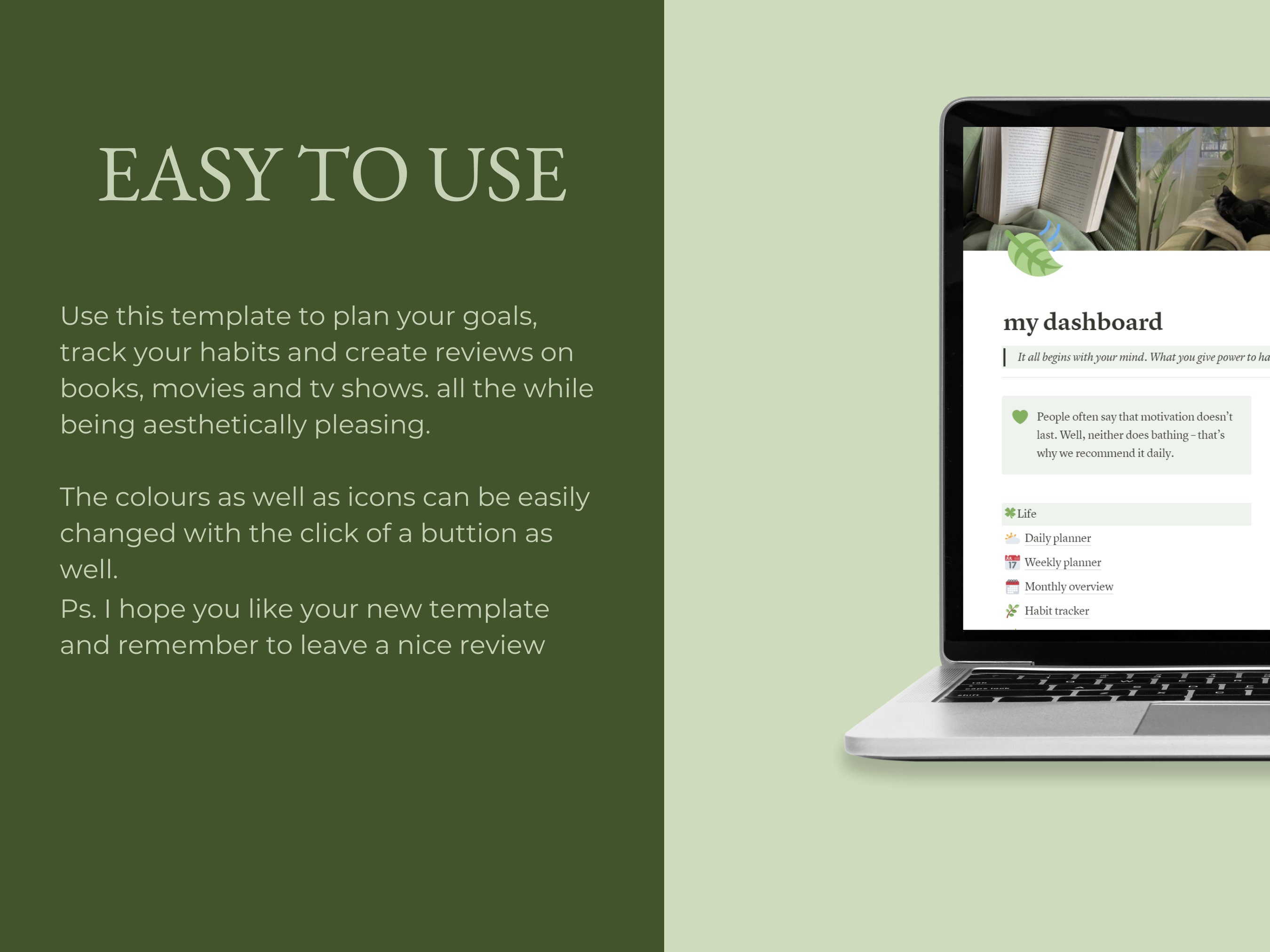 Notion Template Green Notion Template All in One Notion Etsy Canada Notion Template Green Notion Template All in One Notion Etsy Canada