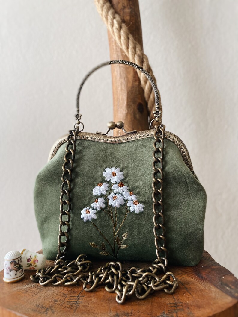 Embroidered Crossbody Bag Flower Embroidered embroidered Etsy