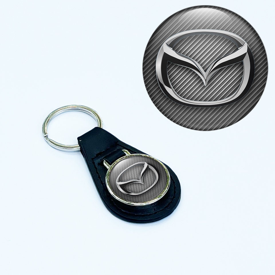 Custom keychain MAZDA Schlüsselanhänger Eco Leder Keychain GESCHENK für ihn  Autoschlüsselring Autozubehör Schlüsselanhänger Personalisiertes Logo Foto  keyholder - .de