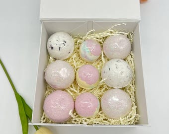 Caja de regalo de bombas de baño Lazord: juego de 9 bombas aromáticas efervescentes