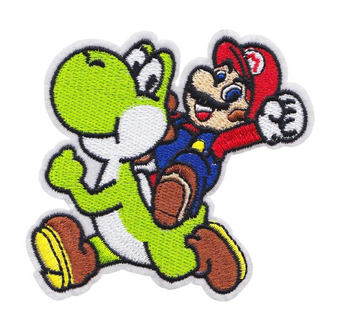 Super Mario With Dinosaur Iron on Applique, Super Mario Iron on Patch