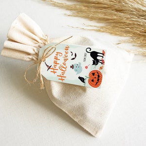 Editable Halloween Tags, Happy Halloween Favor Tag for Gift Box, Personalized Printable Happy Halloween Template image 4