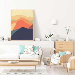 Abstract  Wall Art Printable of Swiss Mountains, Printable Wall Art for Any Room in Your Home, Alps Mountains Switzerland Wall Art Poster