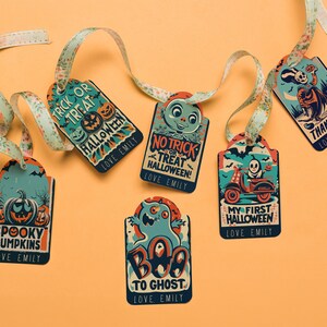 Halloween Favor Tag, Happy Halloween Tag, Halloween Boo Gift Tag, Halloween Trick or Treat Tags, My First Halloween Tag Template 6 Pieces