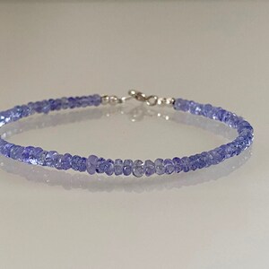 Tanzanite bracelet, blue bracelet, silver bracelet, blue tanzanite, natural tanzanite, bracelet set image 6