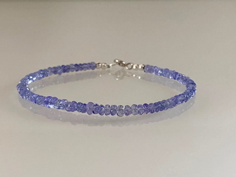 Tanzanite bracelet, blue bracelet, silver bracelet, blue tanzanite, natural tanzanite, bracelet set image 6