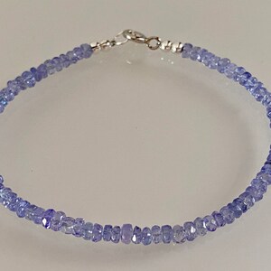 Tanzanite bracelet, blue bracelet, silver bracelet, blue tanzanite, natural tanzanite, bracelet set image 4