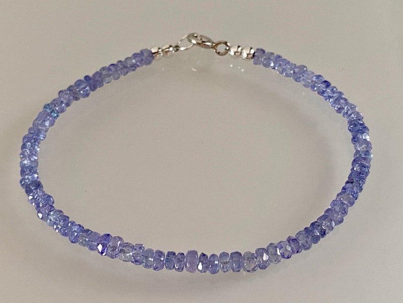 Tanzanite bracelet, blue bracelet, silver bracelet, blue tanzanite, natural tanzanite, bracelet set image 4