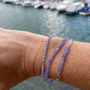 Tanzanite bracelet, blue bracelet, silver bracelet, blue tanzanite, natural tanzanite, bracelet set image 9