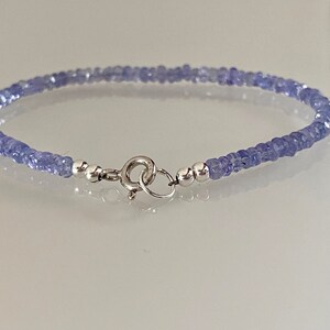 Tanzanite bracelet, blue bracelet, silver bracelet, blue tanzanite, natural tanzanite, bracelet set image 7