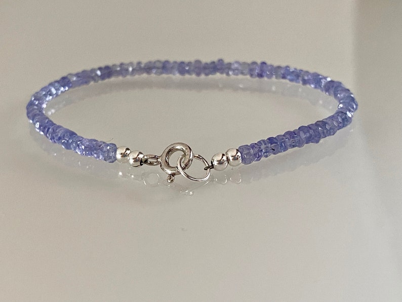 Tanzanite bracelet, blue bracelet, silver bracelet, blue tanzanite, natural tanzanite, bracelet set image 7