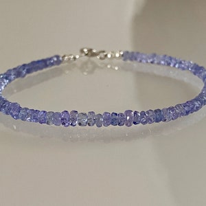 Tanzanite bracelet, blue bracelet, silver bracelet, blue tanzanite, natural tanzanite, bracelet set image 1