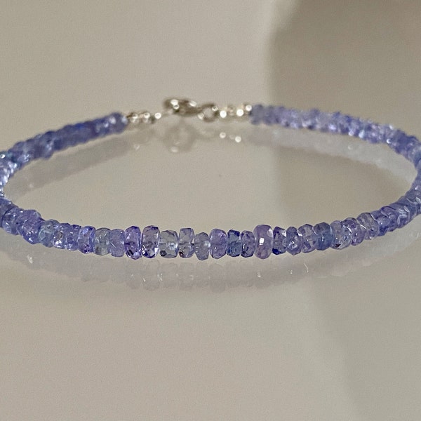 Tanzanite bracelet, blue bracelet, silver bracelet, blue tanzanite, natural tanzanite, bracelet set