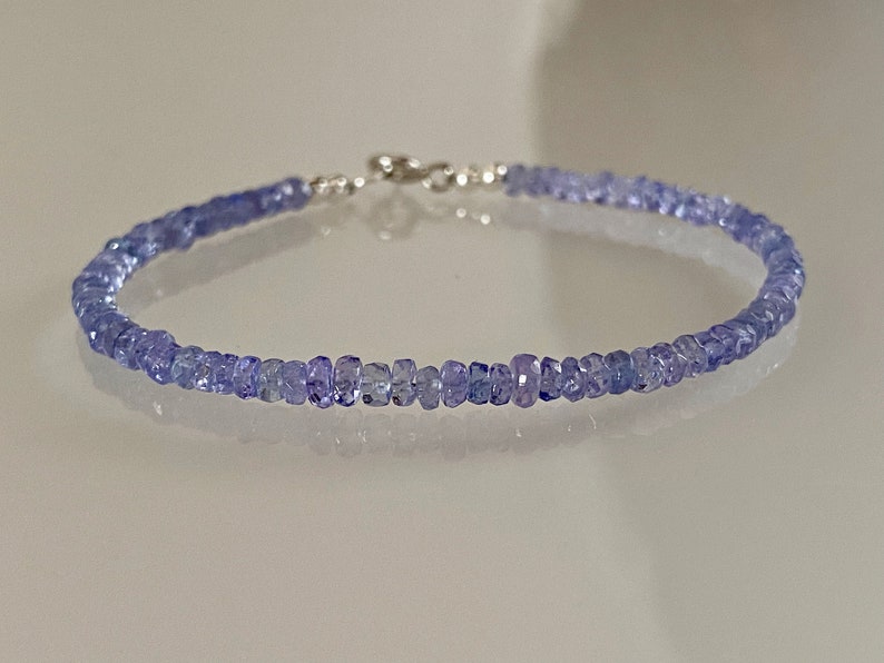 Tanzanite bracelet, blue bracelet, silver bracelet, blue tanzanite, natural tanzanite, bracelet set image 1