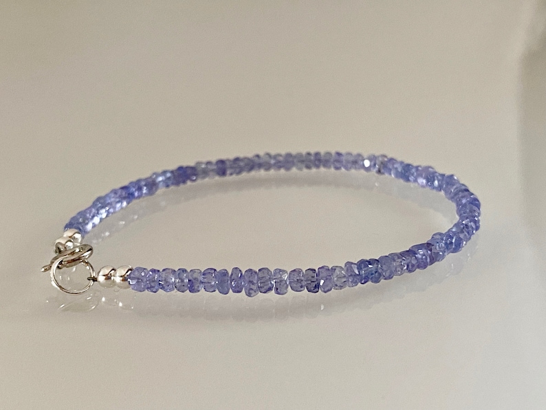 Tanzanite bracelet, blue bracelet, silver bracelet, blue tanzanite, natural tanzanite, bracelet set image 8