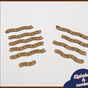 Bildung Puzzle für Baby Alphabet - Zahlen Laser geschnitten Dateien, SVG, CDR / Autist Holz Puzzle CNC-Datei / Montessori Puzzle svg