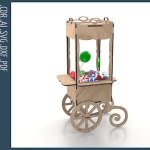 Boîte à bonbons SVG Laser Cut Files / Panier à bonbons en bois Cnc Vector Files / Glowforge fichiers, motif CNC / Candy Gift box pour enfants anniversaire