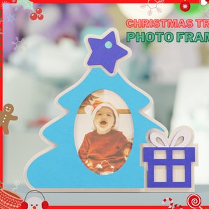 Christmas Tree Photo frame Laser Cut File | Photo frame Christmas tree ornament svg | Christmas decoration Laser cut | Christmas Kids frame