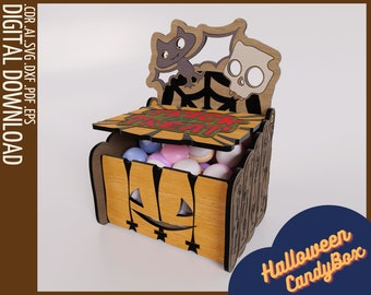 Halloween box svg | Halloween Candy Holder SVG | Halloween Decor & Party | Candy Bag, Treats, Sweet Holder | Halloween Craft SVG