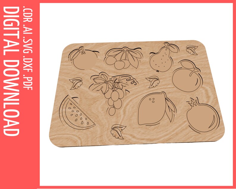 Puede incluir: Una descarga digital de un conjunto de 10 ilustraciones de frutas, que incluyen una sand&iacute;a, uvas, un lim&oacute;n, una pera, una granada y cerezas. Las ilustraciones son en blanco y negro y son adecuadas para proyectos de manualidades.