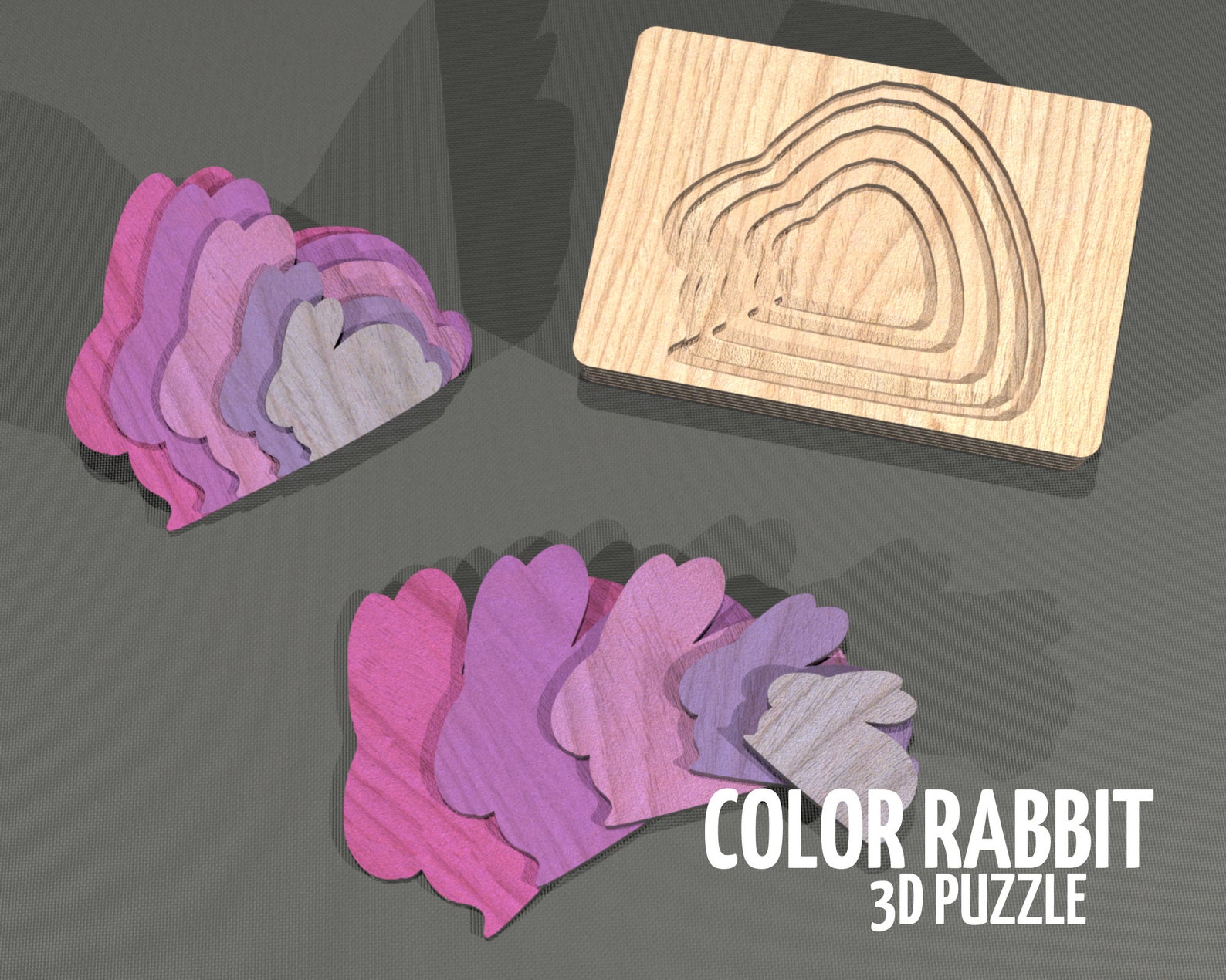 Puzzle Rabbits SVG Educational Game for Kids / Laser Cut - Etsy